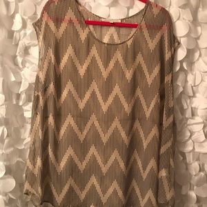 Sleeveless Black and Beige Top